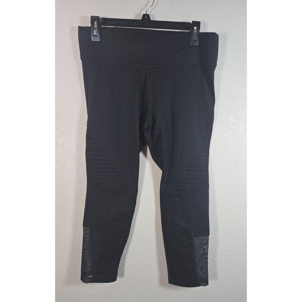 Pink Victoria's Secret Ultimate Leggings Womens Size L Mid Rise Solid Black